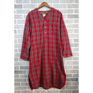 L.L. Bean Red Plaid Nightgown